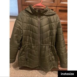Olive green north face coat